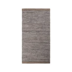 Rug Solid - Tæppe m. læder, wood - 65x135 cm
