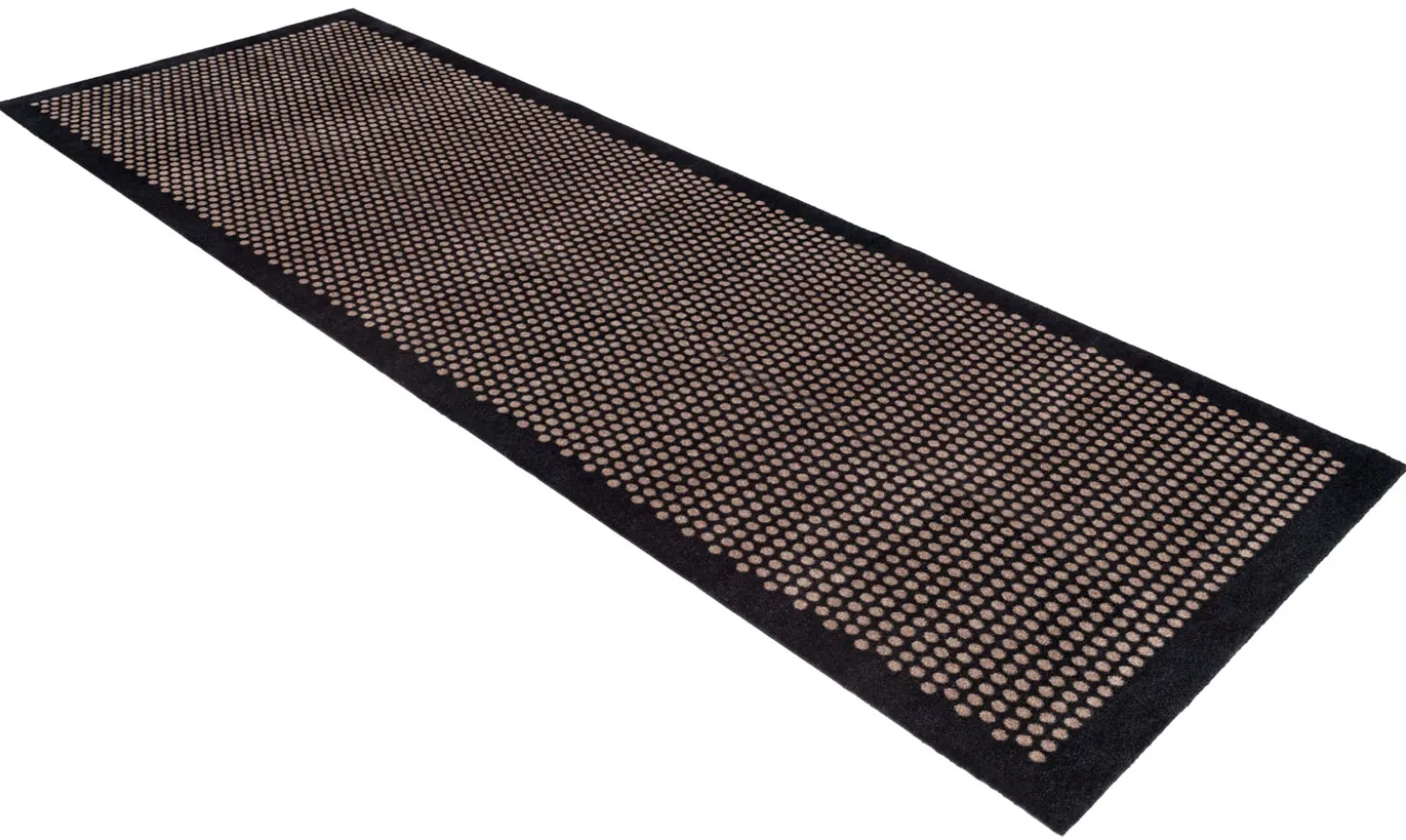 Tica Copenhagen - Løber - Dot - Sort/Sand - 100x300 cm