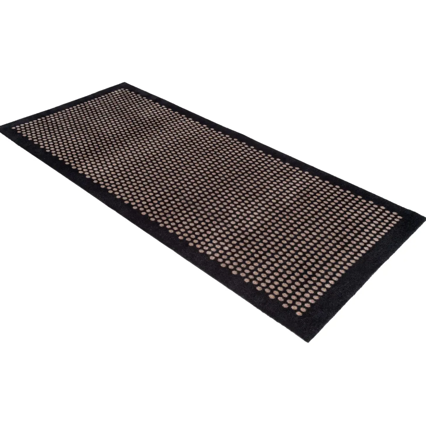 Tica Copenhagen - Løber - Dots - Sort/sand - 90x200 cm