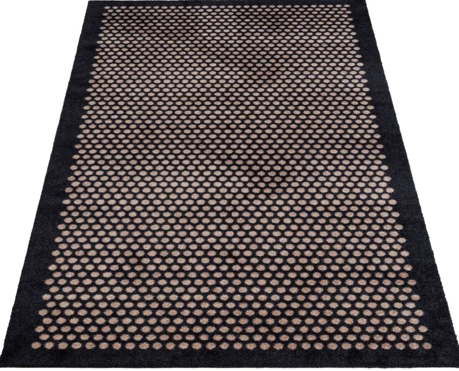 Tica Copenhagen - Løber - Dots - Sort/sand - 90x200 cm