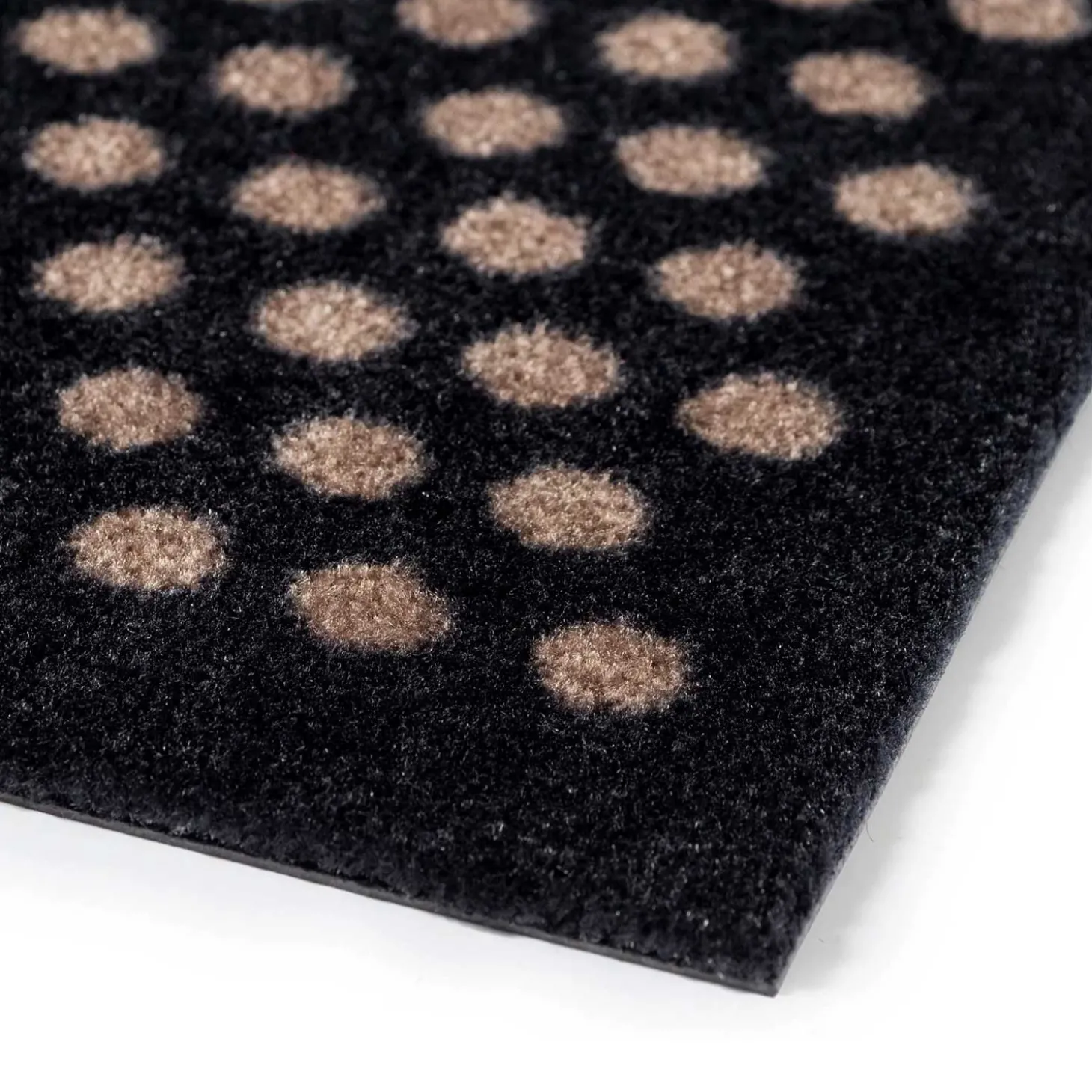 Tica Copenhagen - Løber - Dots - Sort/sand - 90x200 cm