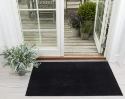 tica copenhagen - Smudsmåtte / Dørmåtte - Ensfarvet - sort - 67x120 cm