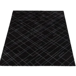 Tica Copenhagen - Smudsmåtte - Lines - Sort/grå - 90x130 cm