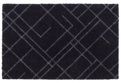 Tica Copenhagen - Smudsmåtte - Lines - Sort/grå - 40x60 cm