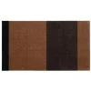 Tica Copenhagen - Smudsmåtte - Stripes Horizon - Cognac/Dark Brown/Black - 40x60 cm