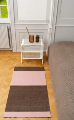 Tica Copenhagen - Smudsmåtte - Stripes Horizon - Sand/Lyserød - 90x130 cm