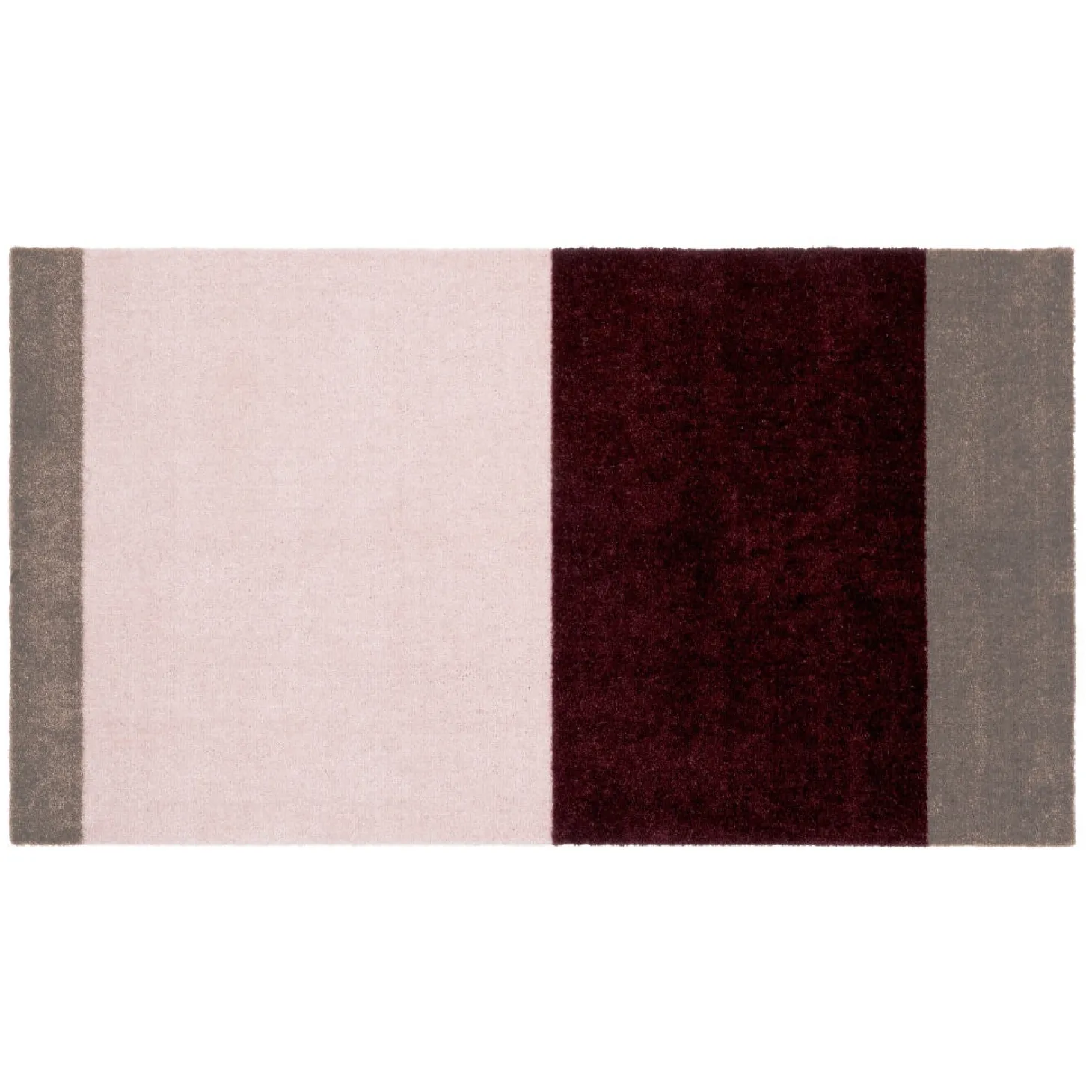 Tica Copenhagen - Smudsmåtte - Stripes Horizon - Bordeaux/Rose/Sand - 67x120 cm