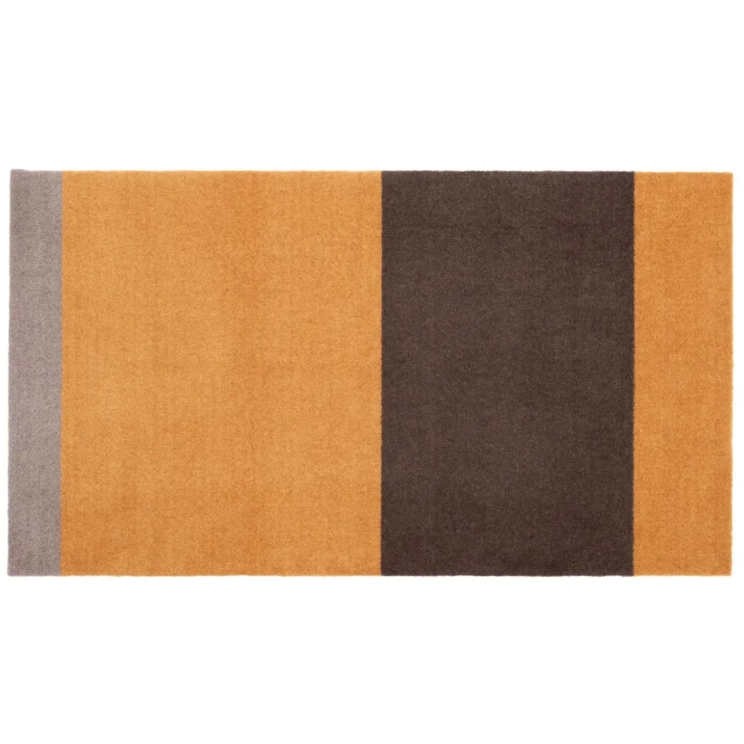Tica Copenhagen - Smudsmåtte - Stripes Horizon - Sand/Brun/Dijon - 90x200 cm