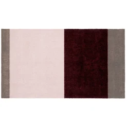 Tica Copenhagen - Smudsmåtte - Stripes Horizon - Bordeaux/Rose/Sand - 60x90 cm