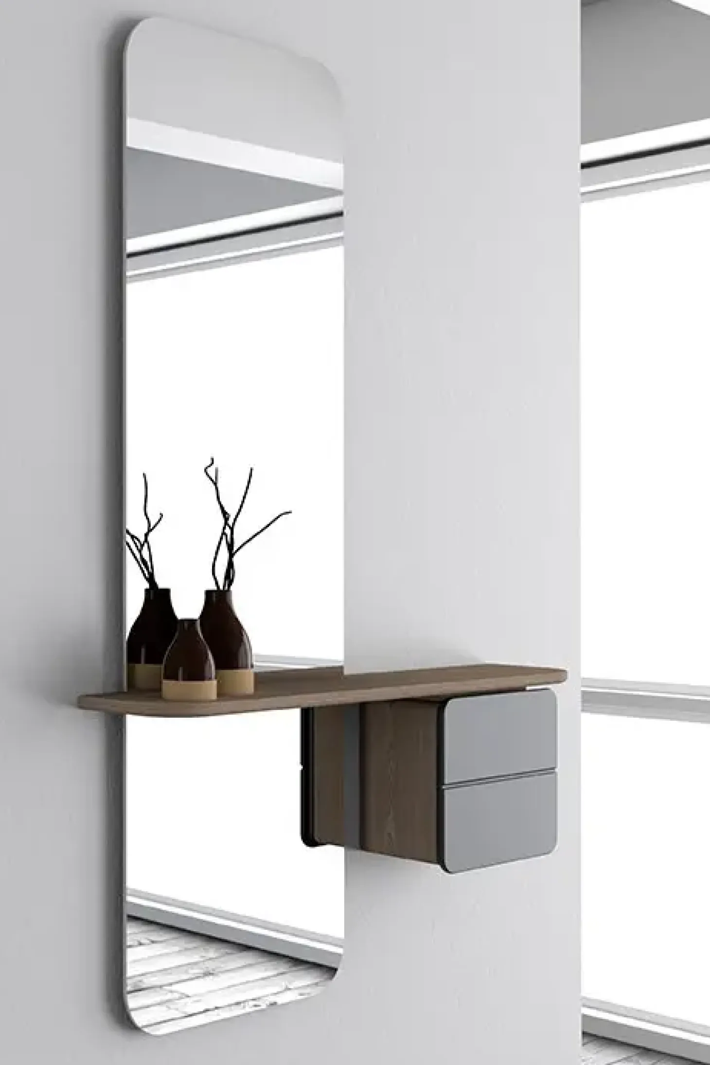 Umage - Entrespejl - One More Look - Gul med mørk Eg - Saffron yellow/dark oak