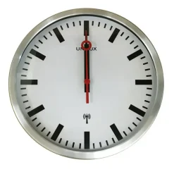 UNILUX - Væg Ur - Stationsur - Metal grå - ø35 cm