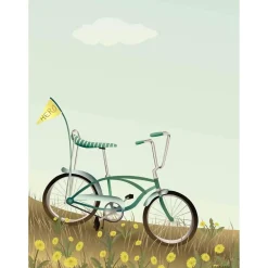 VISSEVASSE - Plakat - Bike With A Flag - 50x70 cm