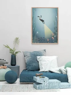 VISSEVASSE - Plakat - The Diver - 30x40 cm